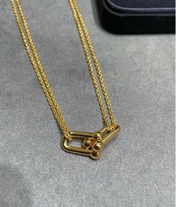 Gold-Tone Double Chain Pendant Necklace