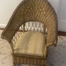 Antique Childs Wicker Rocking Chair 
