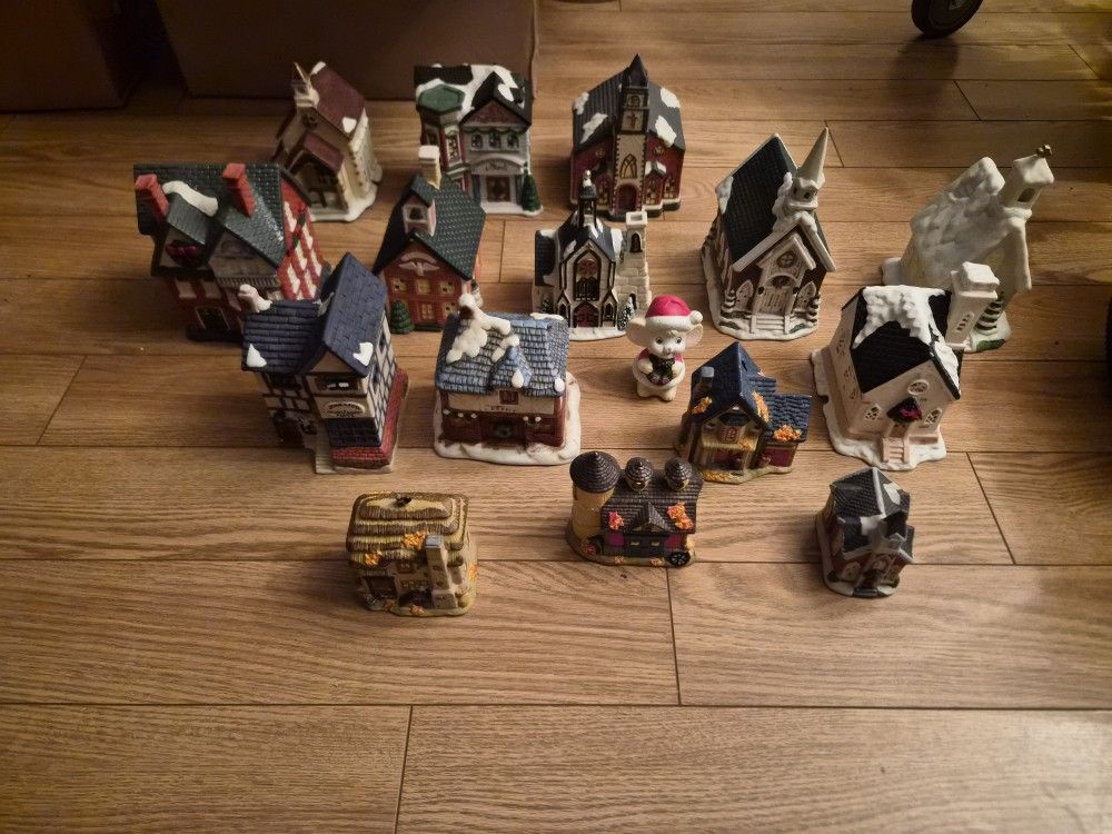 Ceramic Christmas Village Pieces