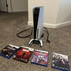 PS5 Disc Console + White Controller + Stand & Cables (Factory Reset)