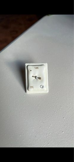 14K Solid Gold Diamond Accent Nose Stud - 20G