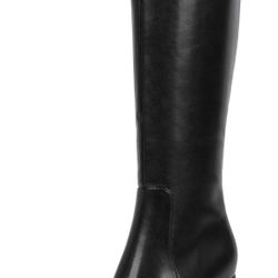 VIUGJNEX Knee High Boots for Women 3-Inch Chunky Heel Pointed Toe Side Zipper Fall Boots Dressy Comfortable Fashion