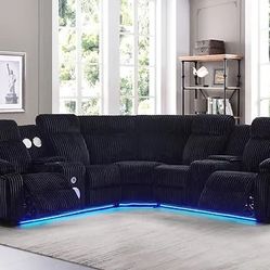 3PC LED Fresno Recliner/ With Bluetooth Speakers 