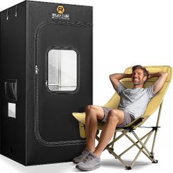 Portable Steam Sauna 1200W 3L, Sauna Tent with Ergonomic High Back Sauna Chair, Full Body Personal Sauna Box for Home Spa Indoor, 75”x35”x35” XL Size 
