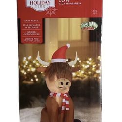 3.5ft Highland Cow Inflatable Christmas Decoration