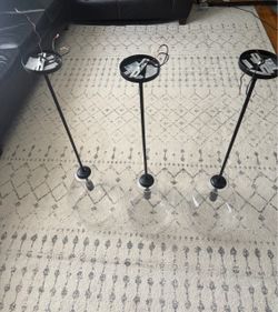 3 used like new hanging glass bulb lights.