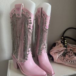 Dolls Kill Pink Cow Girl Boots 