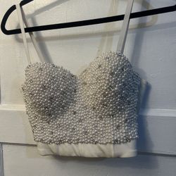White Beaded Top