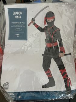 Shadow Ninja Costume Boys Small 4-6