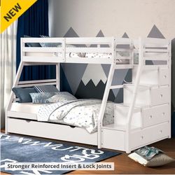 Storage Triple Bunkbed.  $795.   Or $1325 with all 3 Mattresses.  