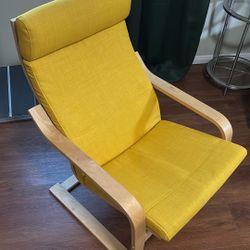 Ikea Poang Arm Chair W/ Yellow Cushion