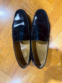 Hermès Men’s Black Leather H Logo Dress Loafers – Size EU 45.5 (US 12) – Pre-Owned
