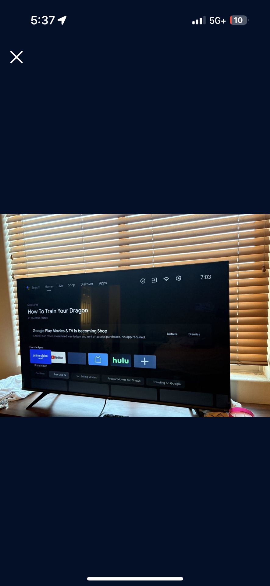50 INCH SMART TV NEED TO GET RID OF ASAP