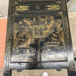 2 Chinese Nightstand Table 