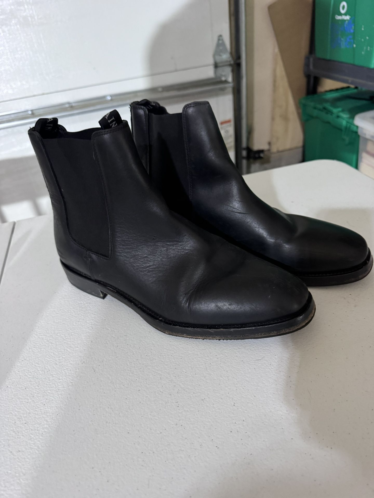 AllSaints Black Leather Chelsea Boots — EU 44 / US Men’s 10.5