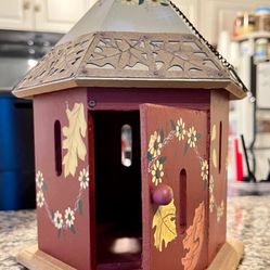 Vintage Hand Painted Wooden House 