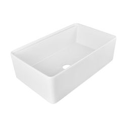 33" x 20" Single Bowl Farmhouse Apron Workstation Kitchen Fireclay Sink, White