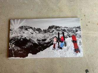Ski and Snowboard Mountain Canvas Wall Art
