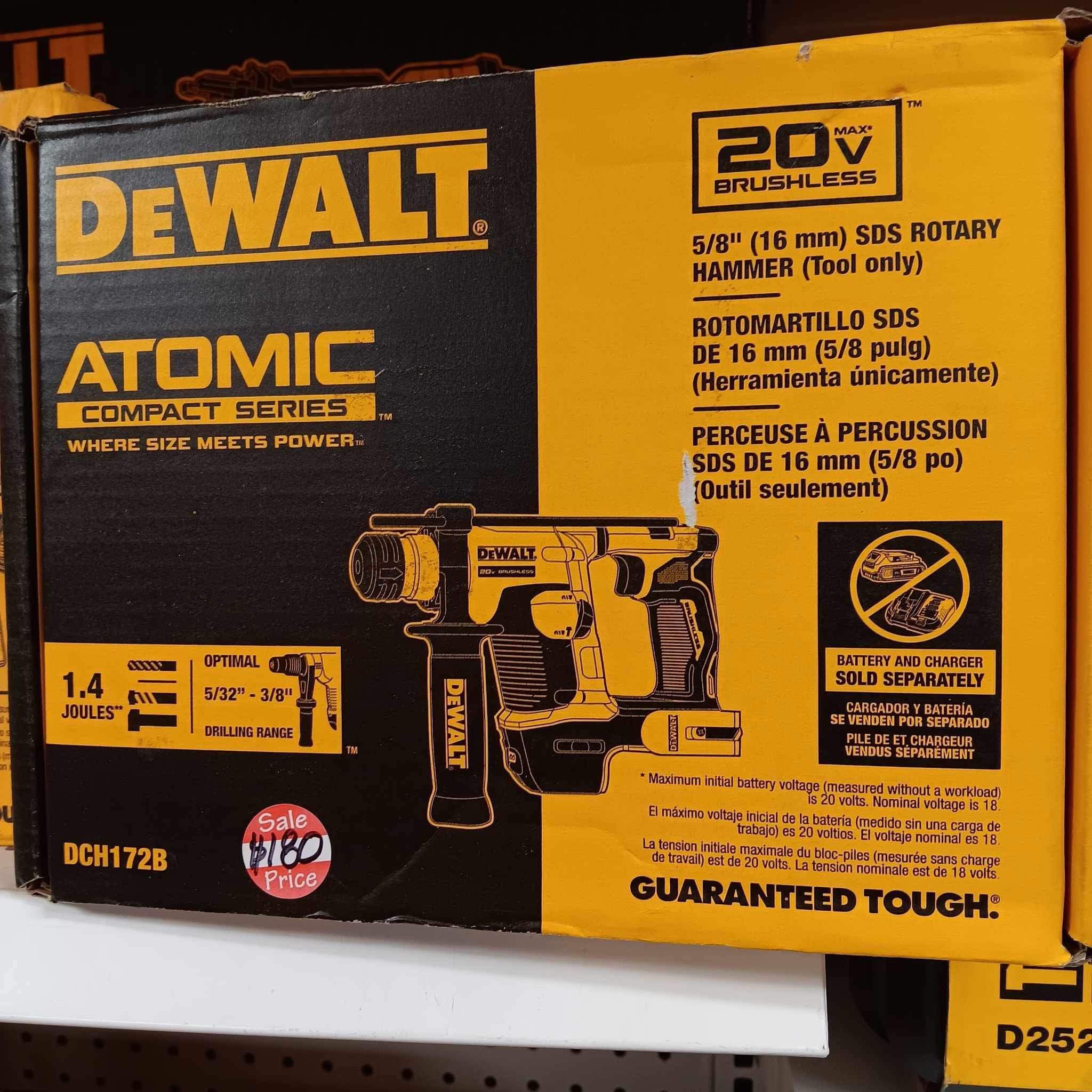 Dewalt New 5/8” Rotary Hammer Atomic Brushless