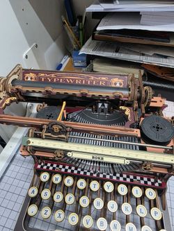 Assmbled wooden typewriter