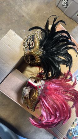 Feather Masks hand painted in Italy