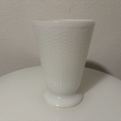Vintage Flower Vase White Milk Glass