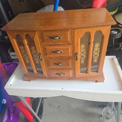 Large London Leather Jewelry Dresser Box vintage