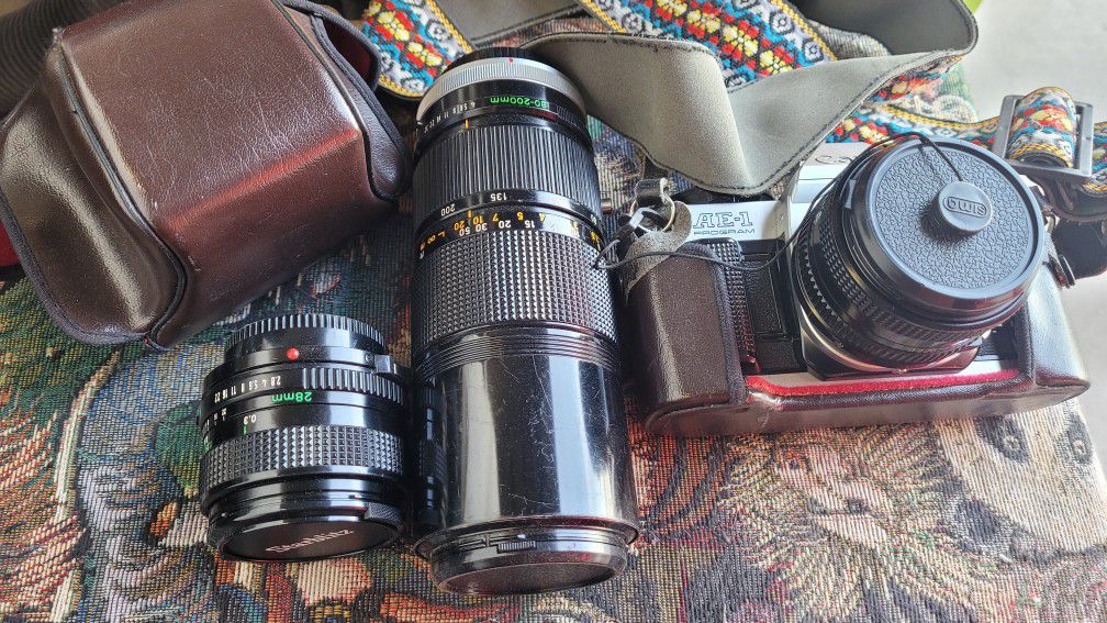 Canon AE1 Film Camera & Lenses