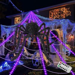 Brand New Brighter Spider Webs Halloween Decorations Lights, Halloween Decor