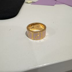 Fendi FF Stunning Band Pink And Gold ring w/o box 