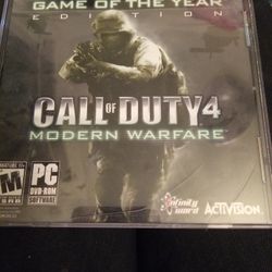 ,!! Video Game  For Computer Dvd Rom  Call Of Duty 4