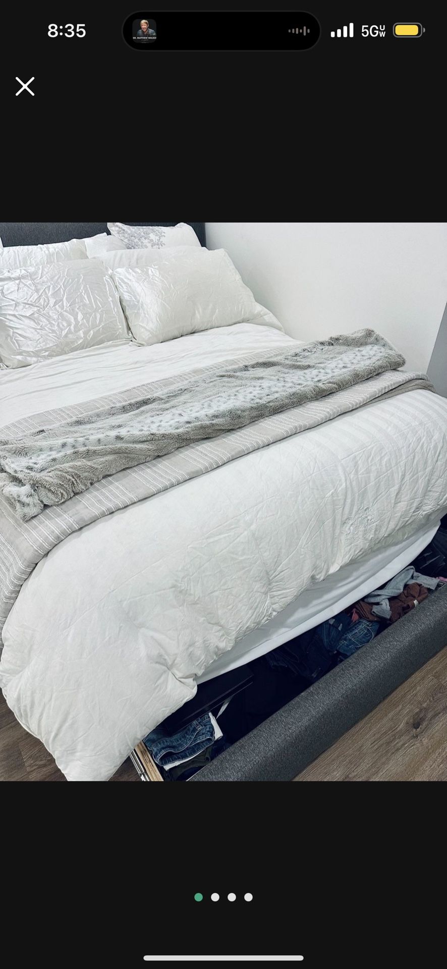 Queen bed frame mattress platform