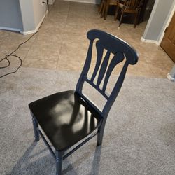 2 Solid Wood Chairs, Black And Grey