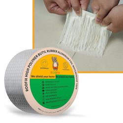 Super Waterproof Tape, Aluminum Butyl Rubber Tape, Gutter Tape, 2 Inch Wide, 10 Meters Long, Waterproof Aluminum Rubber Tape, Leak Proof, Strong Tape,