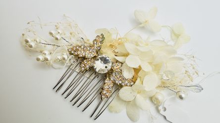 Fabric Flower Hair Comb