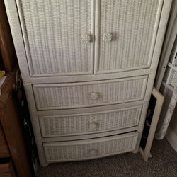 White Wicker Dressers