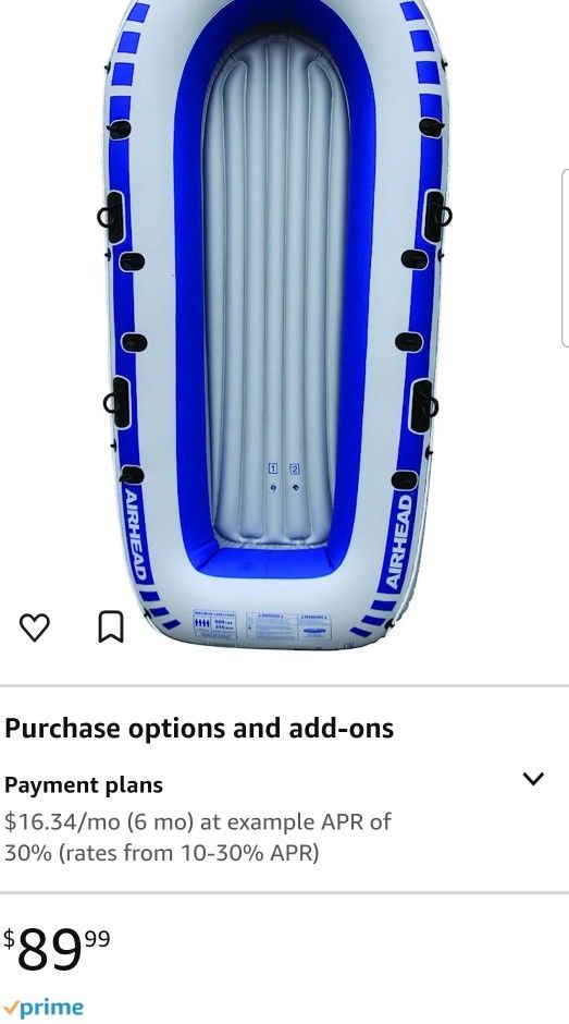 Brand New AIRHEAD Inflatable Boat, 4 Person

Retails $90+