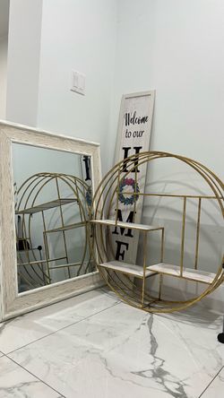 Home Furniture & Decor Lot Mirror Shelves Storage