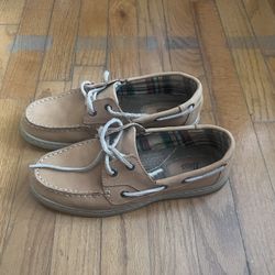 Bass Landing Tan Leather Laced Moccasins Flats Boat Shoes So 7M 