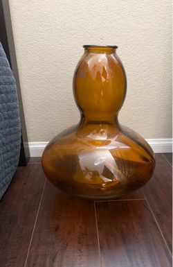 Amber glass vase