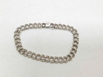 Vintage RETIRED Clasp .925 James Avery 7.25" Double Curb Charm Bracelet
