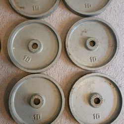 1 Inch Iron Plates 10's, 5's, And 2.5lbs