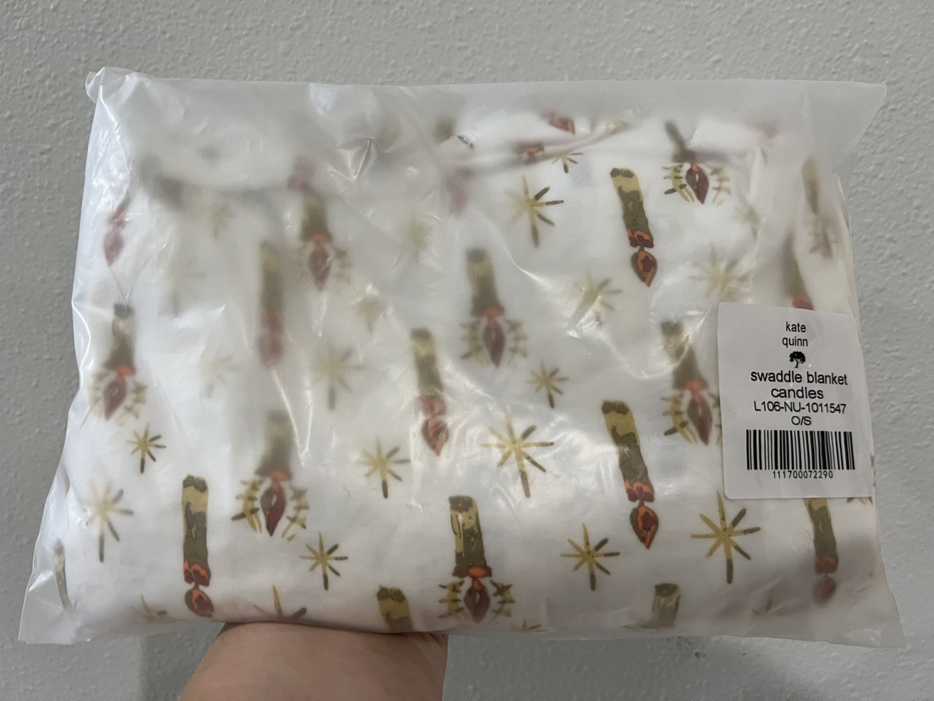 NWT NEW Kate Quinn candle baby swaddle blanket bamboo