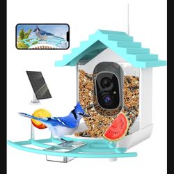 Bird Feeder with Camera,Ai Identify Bird Watching Camera,Smart Bird Feeder with Solar Powered,Auto Capture Birds Video in Backyard,Porch, Patio,Ideal 