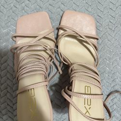 Nude Heels With Strap Sandals