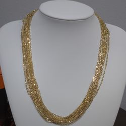 18K Gold Filled 2.5mm Italian Cuban Curb Chain Necklace 20"