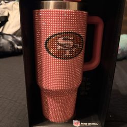49ers Pink Studded Tumbler Cup