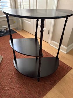 3-Tier Round Side Table Dark Wood