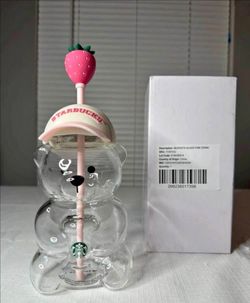 Starbucks Pink Barista Glass Cup