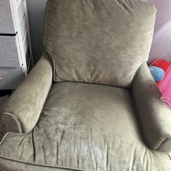 2 Suede Chair w ottoman 